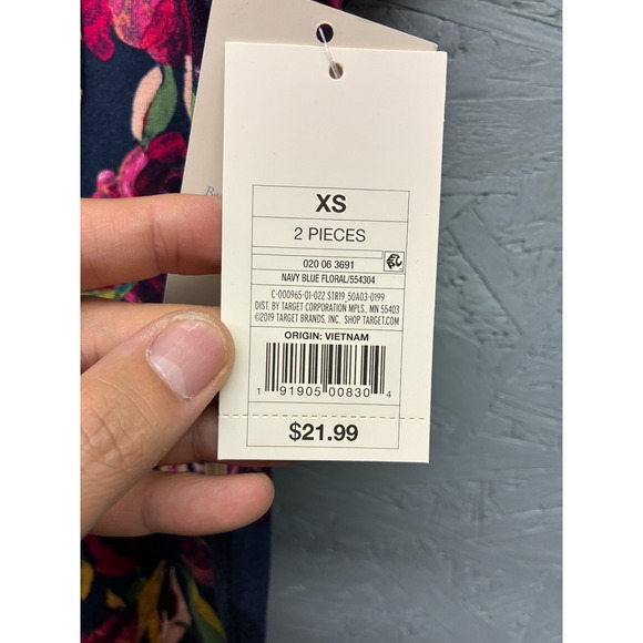 Stars Above Pajama Top Women’s XS Navy Blue Floral Modal Button Up Sleepwear NWT - Picture 8 of 13